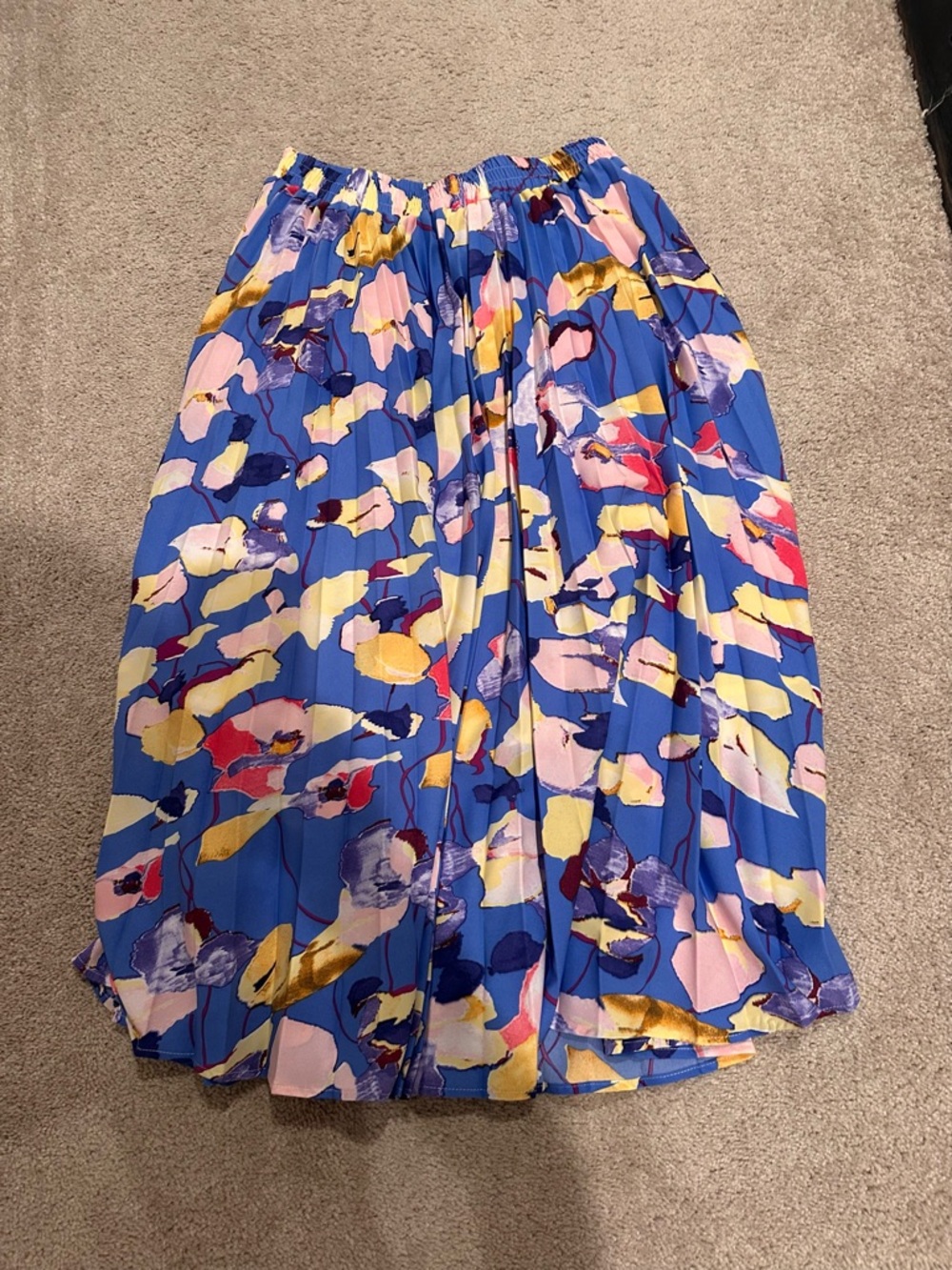 Pinch Blue Floral-Print Pleated Skirt